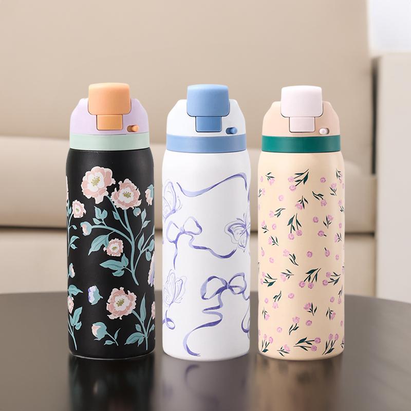 Fashionable Stainless Steel Insulated Bottle with Cartoon Patterns, Large-Capacity Jump Cup, Ideal for Outdoor Sports. Thermal Metal Insulation Flask Drinkware Glass Fashionable Stainless Steel Insulated Bottle with Cartoon Patterns, Large-Capacity Jump Cup, Ideal for Outdoor Sports. Thermal Metal Insulation Flask Drinkware Glass