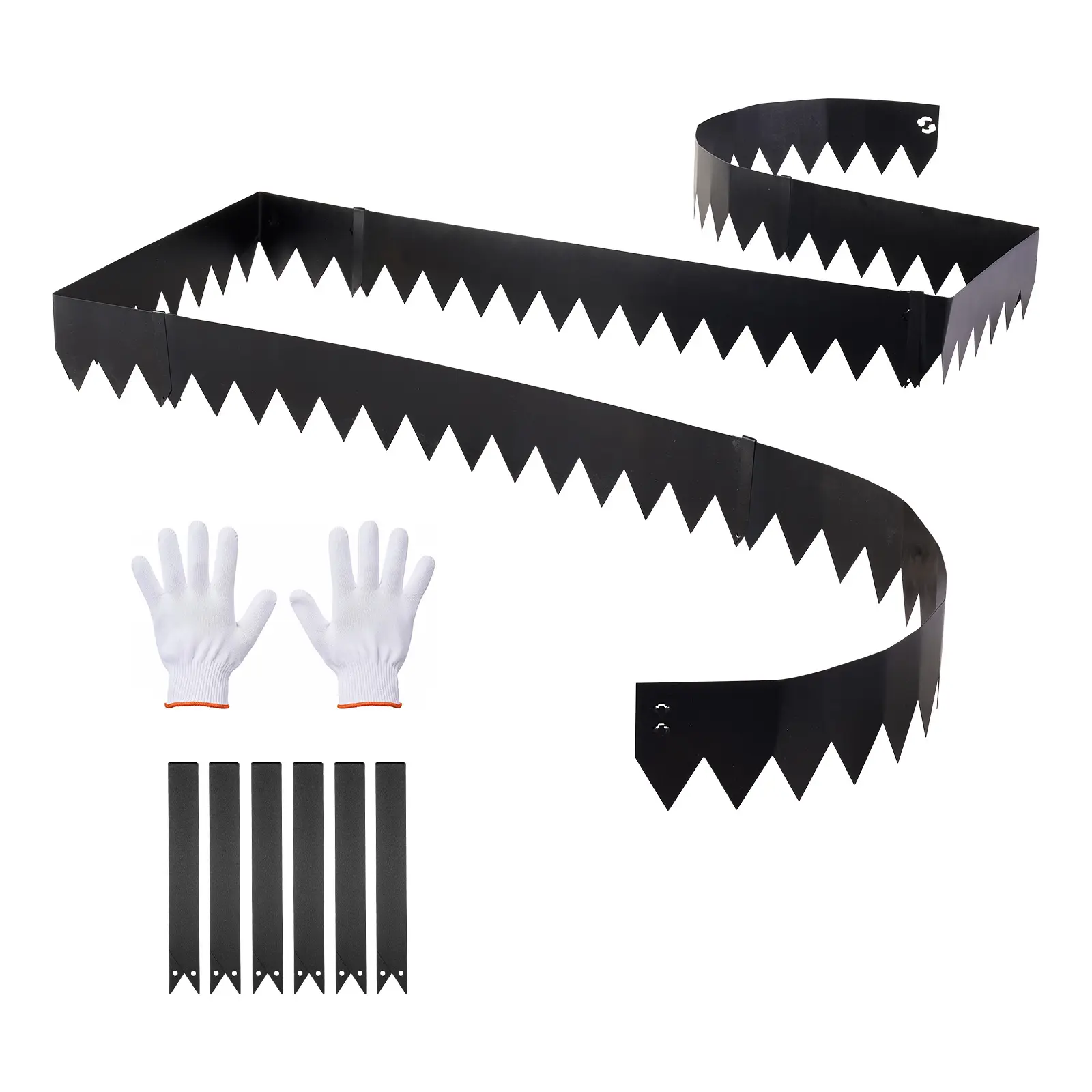 【SummerFinds】VEVOR Galvanized Steel Landscape Edging, 6-Pack 40 x 6 Inch Metal Edging for Landscaping with 6 Mounting Clips, Bendable Metal Garden Edge Border for Flower Bed, Yard Pathway, Black