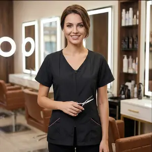 Women's Professional Barber Smock | Zippered Salon Jacket with Pockets