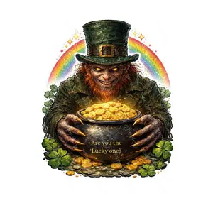 Lucky Leprechaun Pot of Gold Sticker | Funny St Patrick’s Day Sticker | Laptop Water Bottle Vinyl Sticker