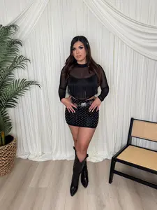 MESH FRINGE TOP (BLACK)