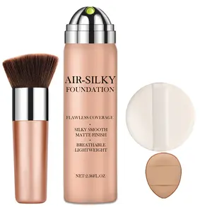 Air SILKY Foundation Spray with Brush warm porcelain Full Coverage Magic Minerals Air SILKY Foundation for Smooth Radiant Finish, Hydrating Makeup for a Flawless, Natural Finish, Breathable (Natural/BEIGE/nude)