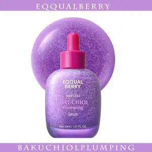 EQQUALBERRY Bakuchiol Plumping Face Serum - Retinol Natural Alternative for Sensitive Skin, with Niacinamide & Hyaluronic Acid, Pore & Wrinkle Korean Skin Care (1.01oz / 30ml)