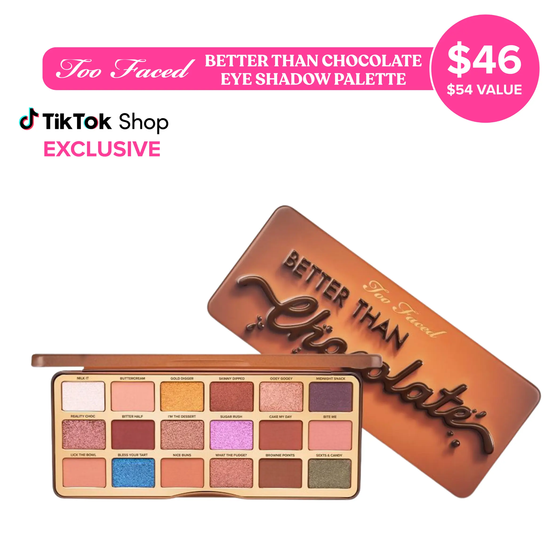 Too Faced Better Than Chocolate Eye Shadow Palette - High Pigment, Matte & Shimmer