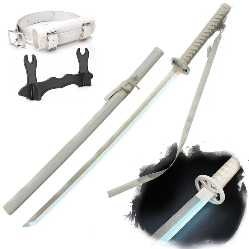 Light Up Bleach Anime Sode no Shirayuki Sword - 40 Inches Plastic Cosplay Prop with Sageo  Light-Up Feature for Dynamic Display