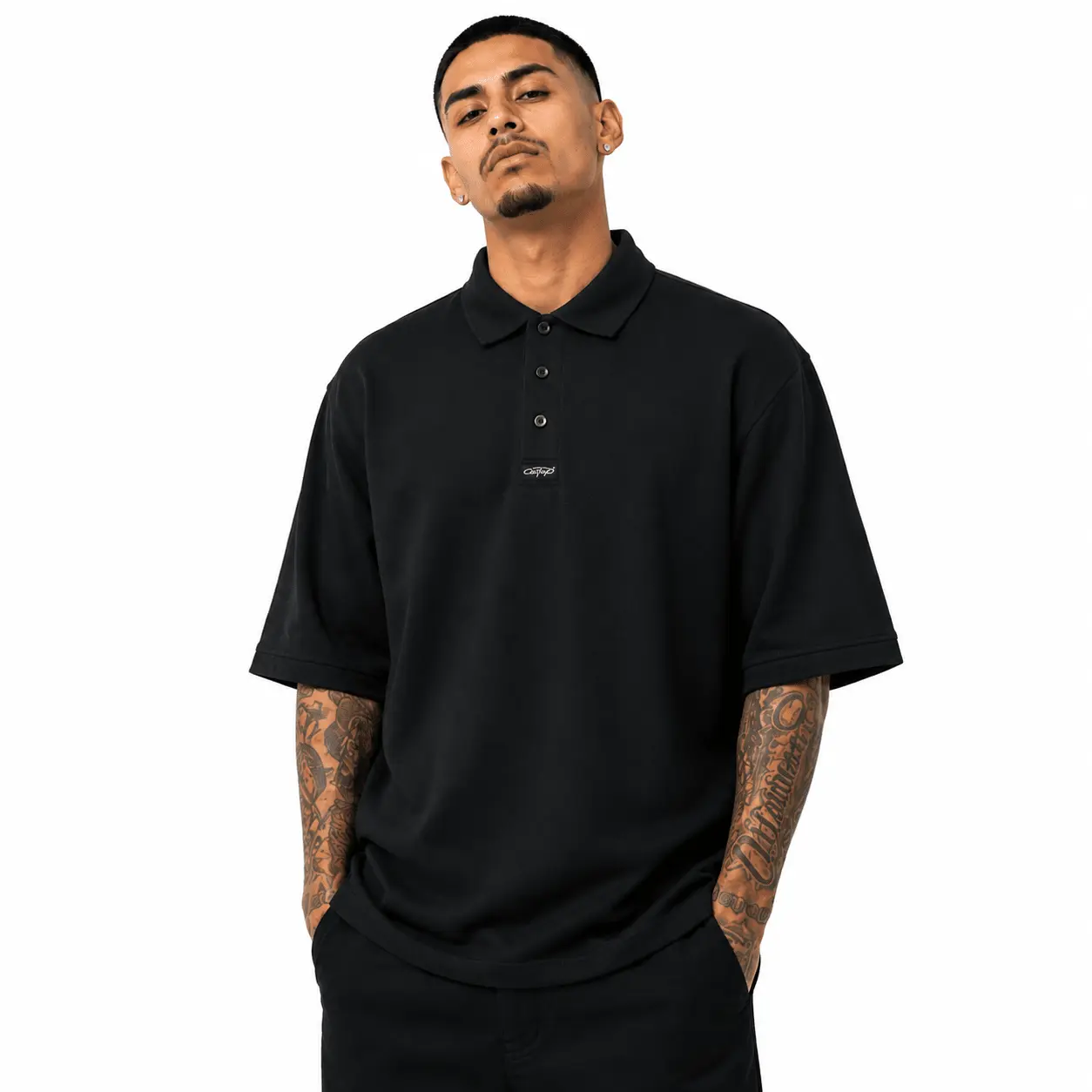 Caltop Heavyweight Solid Polo 3 Button Shirt