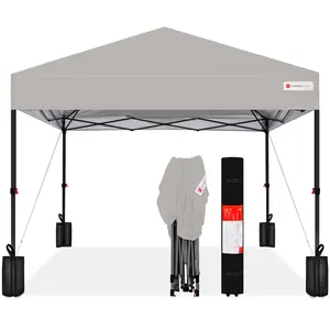 Best Choice Products 10x10ft Easy Setup Pop Up Canopy w/ 1-Button Setup, Wheeled Case, 4 Weight Bags
