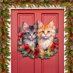 Designocracy 8611091H 24 x 18 in. Cute Kittens Holiday Pets Wall Door Decor
