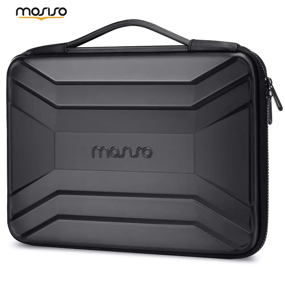 MOSISO Geometric Hard Shell Laptop Case with Handle - Waterproof PU Leather EVA Sleeve, Hook-and-Loop Fastener (12.99x9.25x1.18in) for 13-17.3 Inch MacBook Air Pro, HP, Dell, Lenovo, ASUS - School, Work, Travel Carrying Case