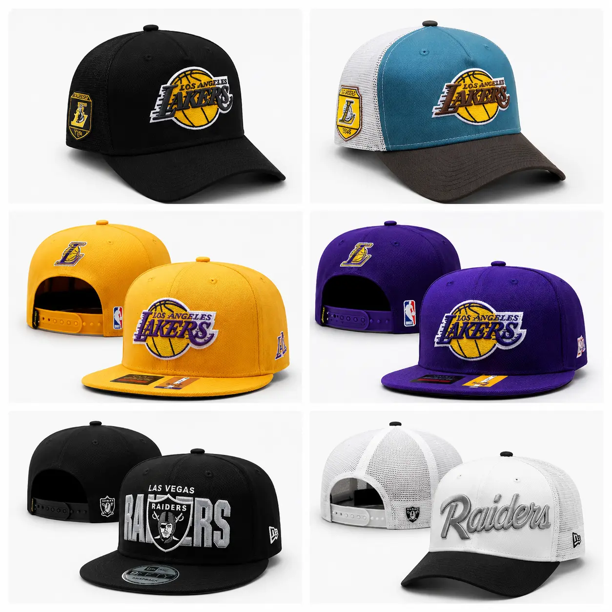 New Era MLB Lakers & Raiders Baseball Cap | Adjustable Snapback, Raised Embroidered Logo, Everyday Streetwear Style for Men & Women, Streetwear Fashion, Urban Lifestyle #hatsmen #fashioncap