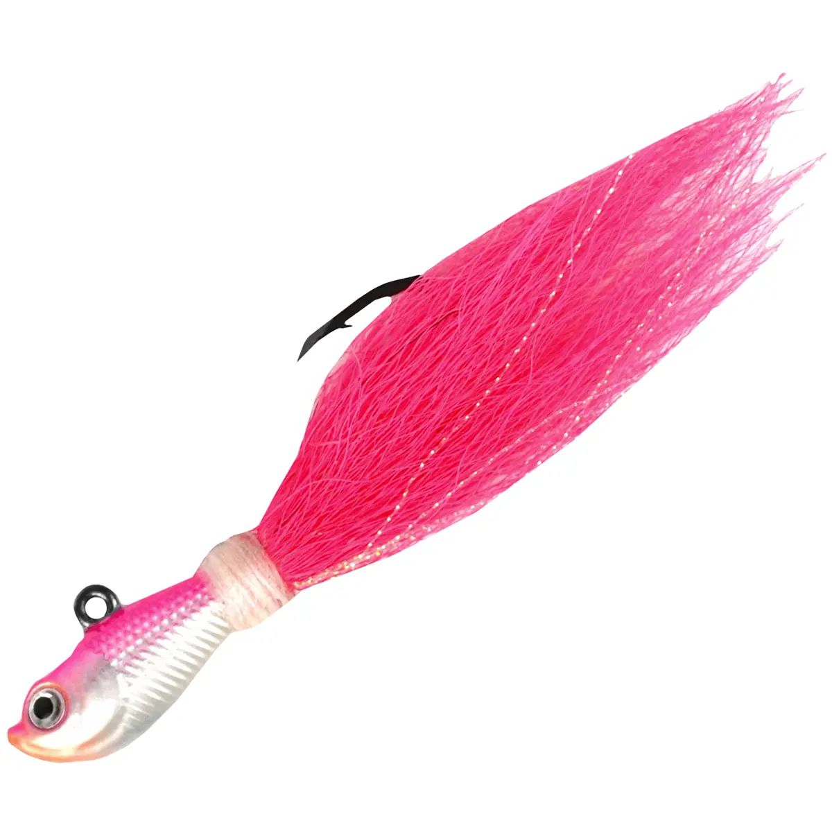 Eagle Claw Trokar Big Nasty Bucktail Saltwater Jig - Lifelike, Durable Fishing Lure with Surgically Sharpened Hook, Pink, 1 oz, 5/0
