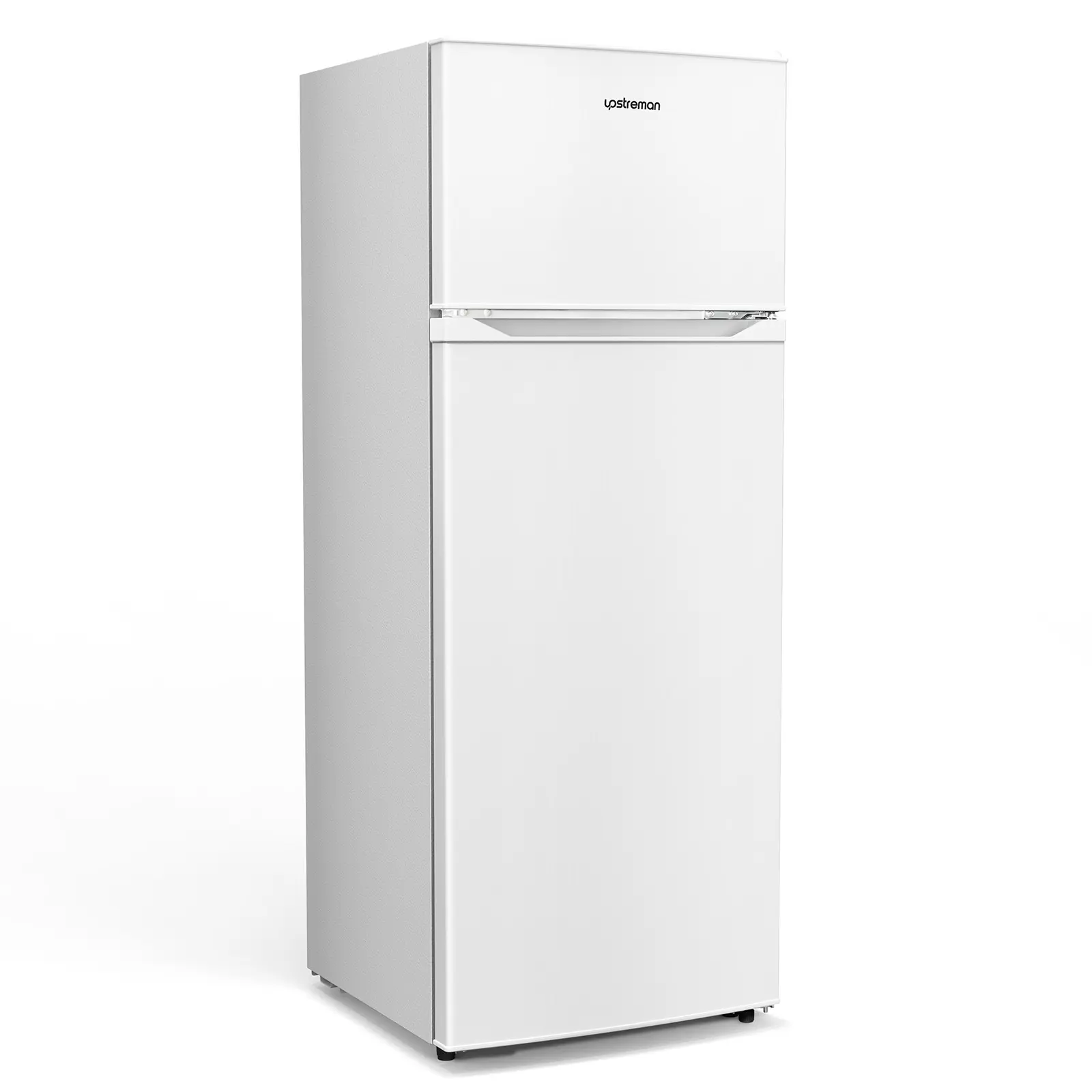 Upstreman 7.7 Cu.Ft. Dual Zone Double Glass Door Mini Fridge-Freezer - 6.2 Cu.Ft. Fridge, Compact Design, Adjustable & Automatic Temp Control, Reversible Door Swing, Energy-Efficient Home Decor Appliance for Apartment, Office