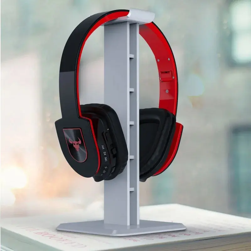 Headphone Stand With Head Mounted Hanging Bracket.