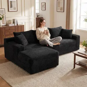 【Sub 1 packages】Niccae 94.5" Cloud Modular Sectional Sofa Couch with L-Shape Chaise,Modern Minimalist Upholstered Couches for Living Room Bedroom,Deep Seat Corner Couch,No Assembly Required