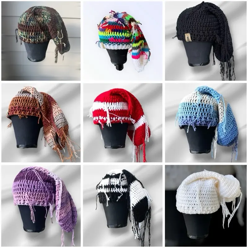 Handmade Slouchy/Sock Beanies - Distressed Style, 9 Color Options, Fashionable Warmth, Unisex, Snug Fit, Unique Craftsmanship