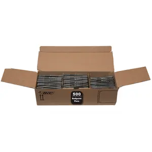 BIC Round Stic Xtra Life Black Ballpoint Pens, Medium Point (1.0mm), 500-Count Pack of Bulk Pens, Flexible Round Barrel for Comfortable Writing, No. 1 Selling Ballpoint Pens