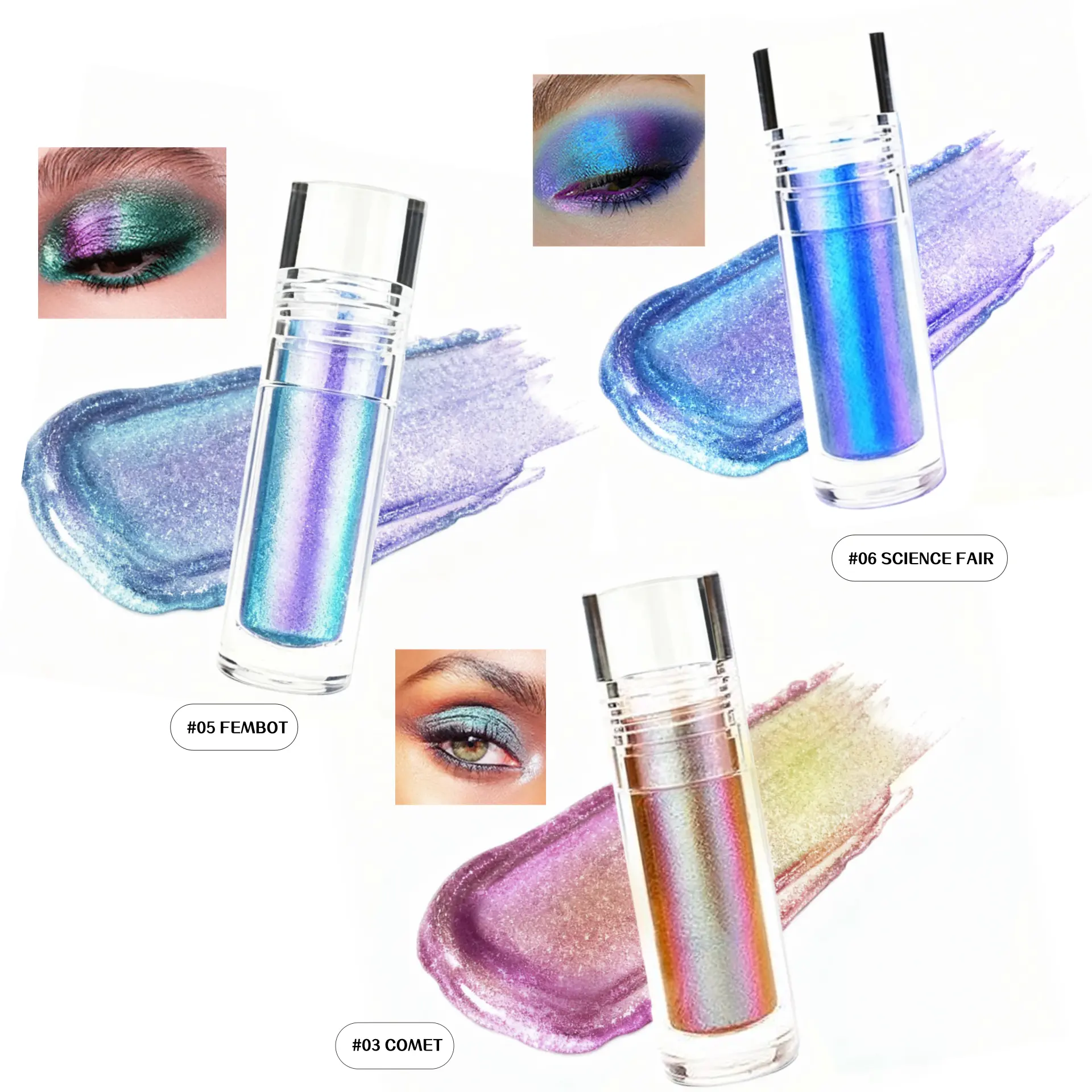 Duochrome Chameleon Liquid Eyeshadow, Blue High-Pigment Formula for a Multi-Dimensional Sparkle - Colored Pigment, Sparkly Makeup Cosmetic, Colored Pigment Makeup, Vibrant Holographic Sparkle