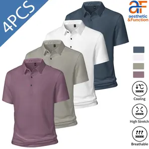 Summer men's casual short-sleeve T-shirt, business loose comfortable breathable short-sleeve polo shirt with a fold-over collar, versatile vacation style