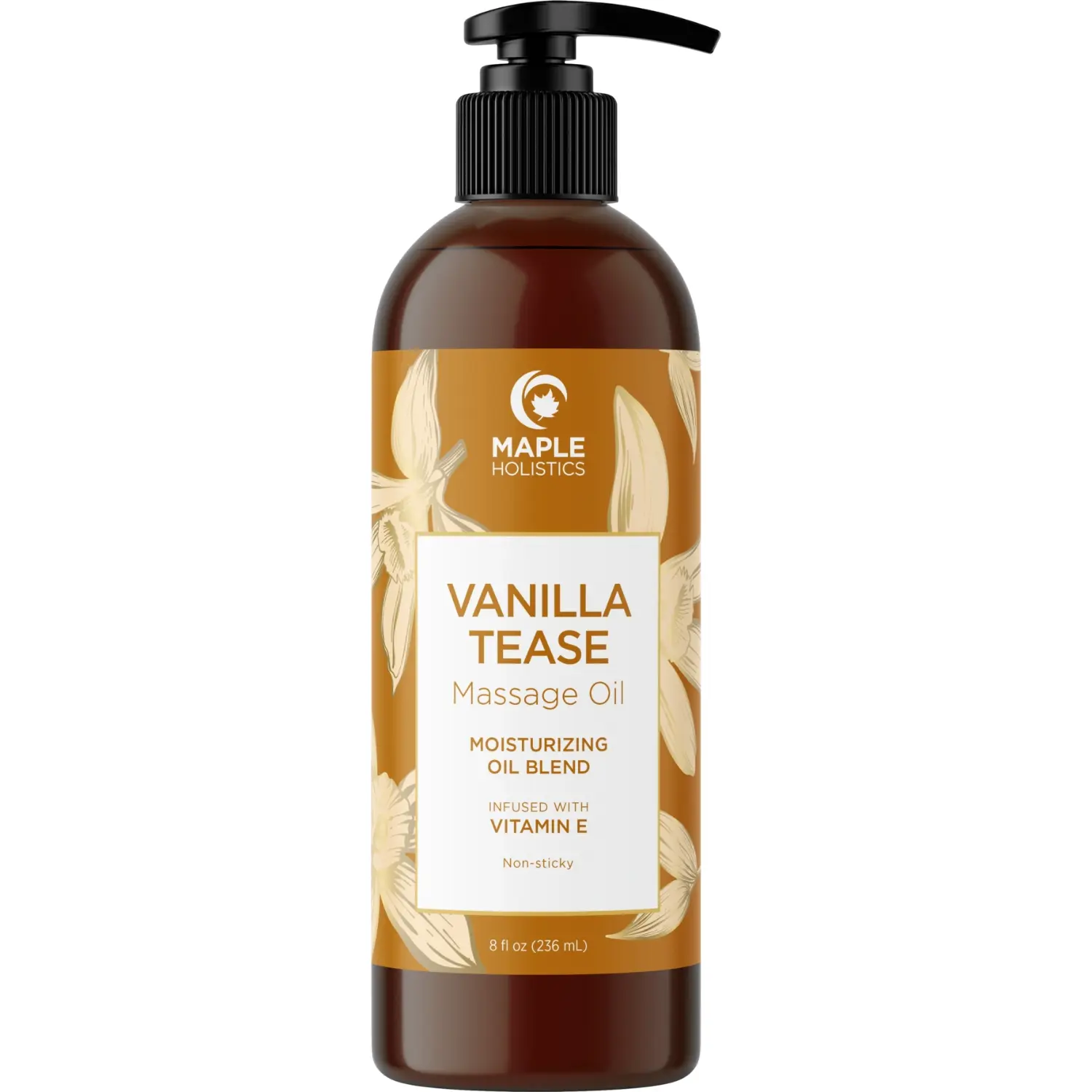 Vanilla Tease Massage Oil  | Seductively Sweet Vanilla Body Oil for Date Night & Self-Care | Hydrating Jojoba Oil for Smooth Glowy Skin | Maple Holistics | Nourishing Aromatherapy for Couples & Home Spa | Professional Grade Scented Body Oil