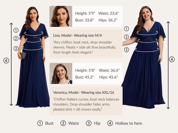 Ever-Pretty 2026 Elegant Spring  Dress ,Chiffon Maxi Gown with Deep V-Neck, Flutter Sleeves and Embroidery for Fall Wedding Guest dress Ruffles Sleeve A-Line Chiffon Waist Applique ,Maxi Formal Evening Dress 01960