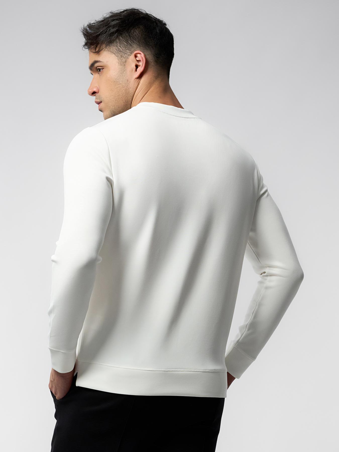 Fioboc Men's Modal Crewneck Sweatshirt - Long Sleeve Casual Top for Fall Winter, Wrinkle Resistant Soft Comfort SpringStatements