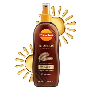 Carroten Intensive Tanning Oil Spray | Browning Tan Accelerator | Vitamin E and Carrot & Coconut Oils | Water-Resistant, Silky Hydration | Coconut Fragrance | Made in Greece | 6.7 oz
