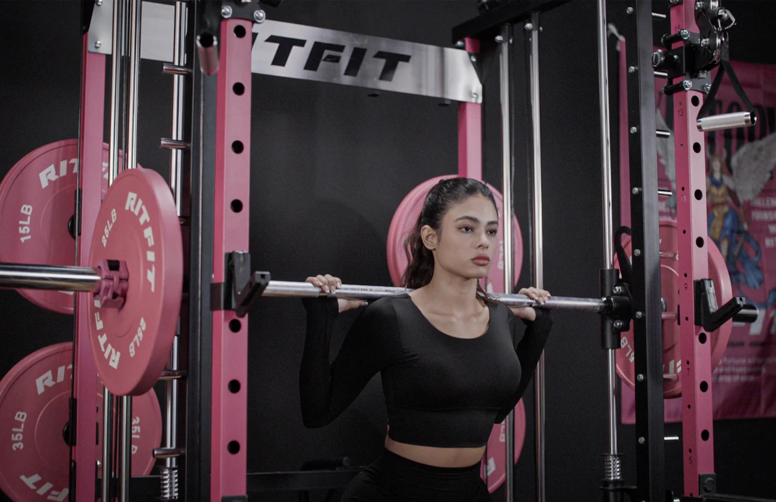 RITFIT Pink M1 Pro/2.0 Multi-Functional Smith Machine - Home Gym Equipment with Cable Crossover System, Squat Rack - Adjustable Home Exercise Equipment, Homegym, Multifunctional Workout Station, Gym Stuff RITFIT Pink M1 Pro/2.0 Multi-Functional Smith Machine - Home Gym Equipment with Cable Crossover System, Squat Rack - Adjustable Home Exercise Equipment, Homegym, Multifunctional Workout Station, Gym Stuff
