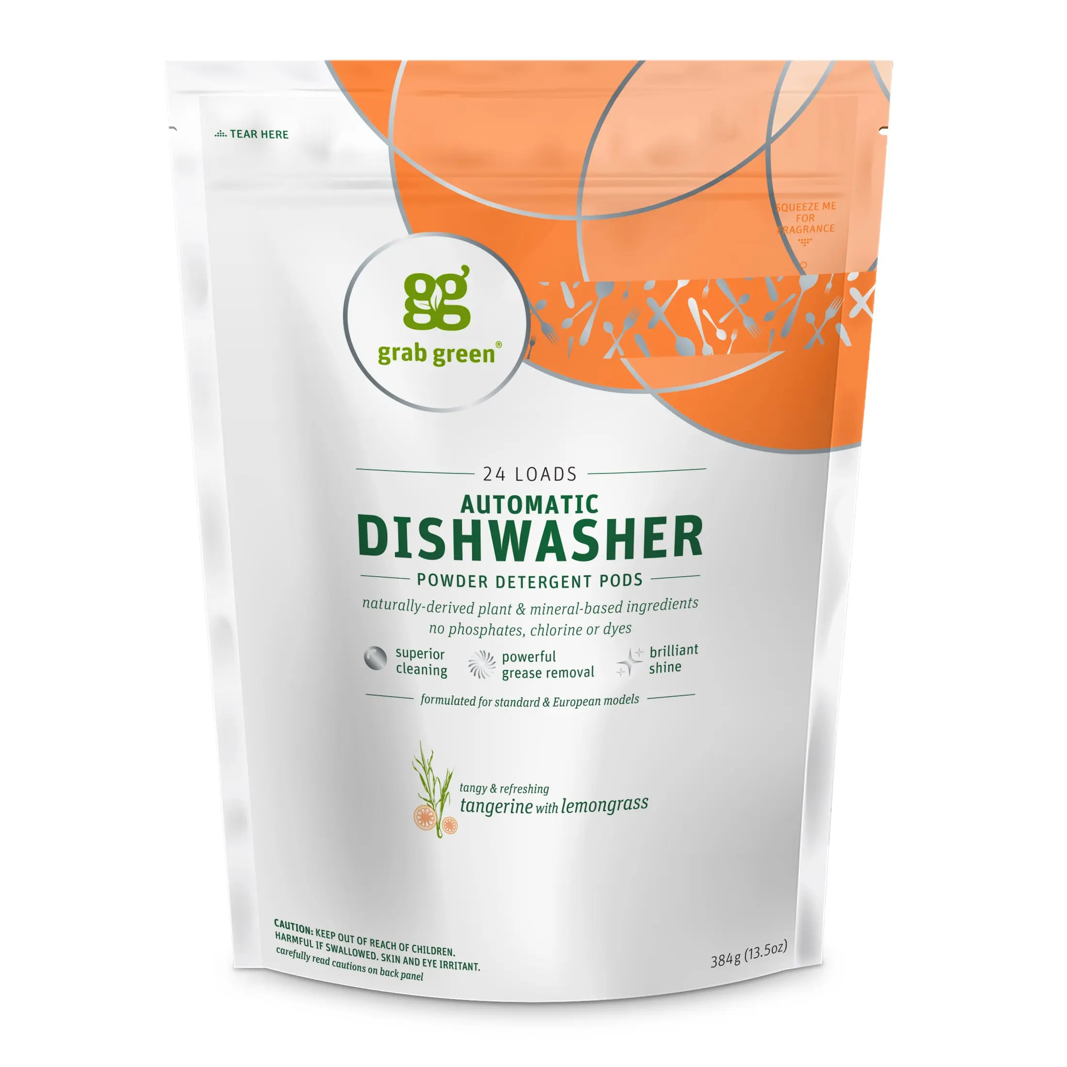 Automatic Dishwasher Detergent Pods - Scented Tangerine with Lemongrass, Household Cleaning Kitchen Cleaners for Deep Cleaning, Deep Cleaning Kitchen Cleaners