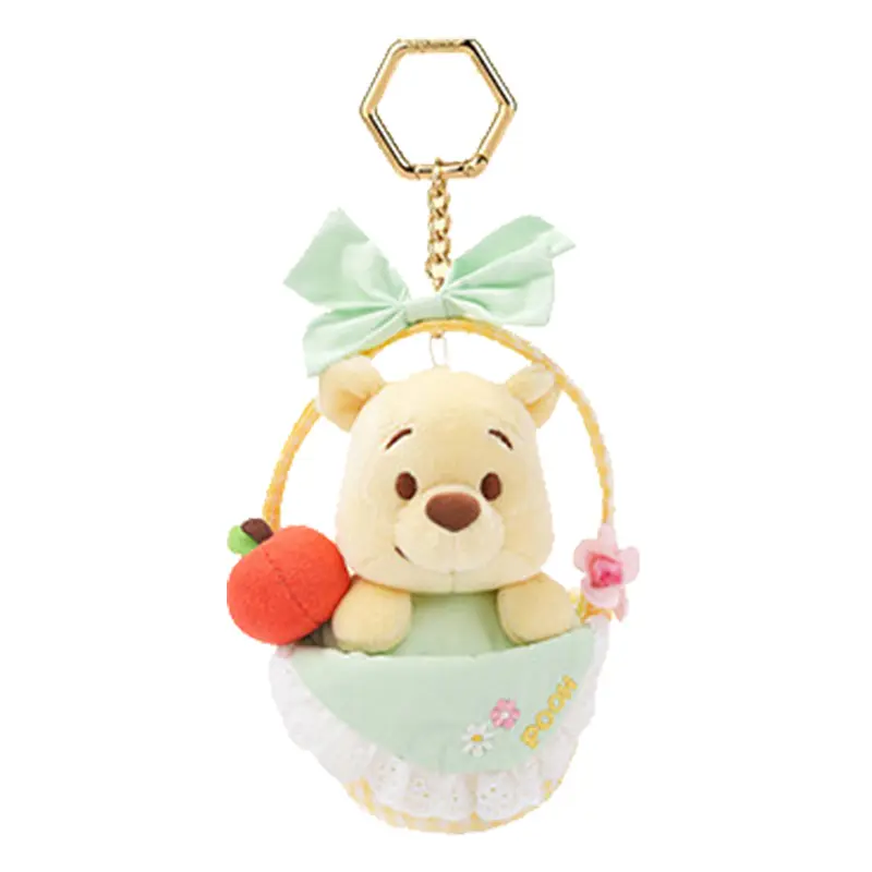 Disney Winnie the Pooh Spring Theme Collector's Edition Polyesterban Plush Keychain - Cute, Smooth Cool Keychain Accessories, Soft Stuffed Bag Charm, Girl's Birthday Gift for Fans, Cartoon Character