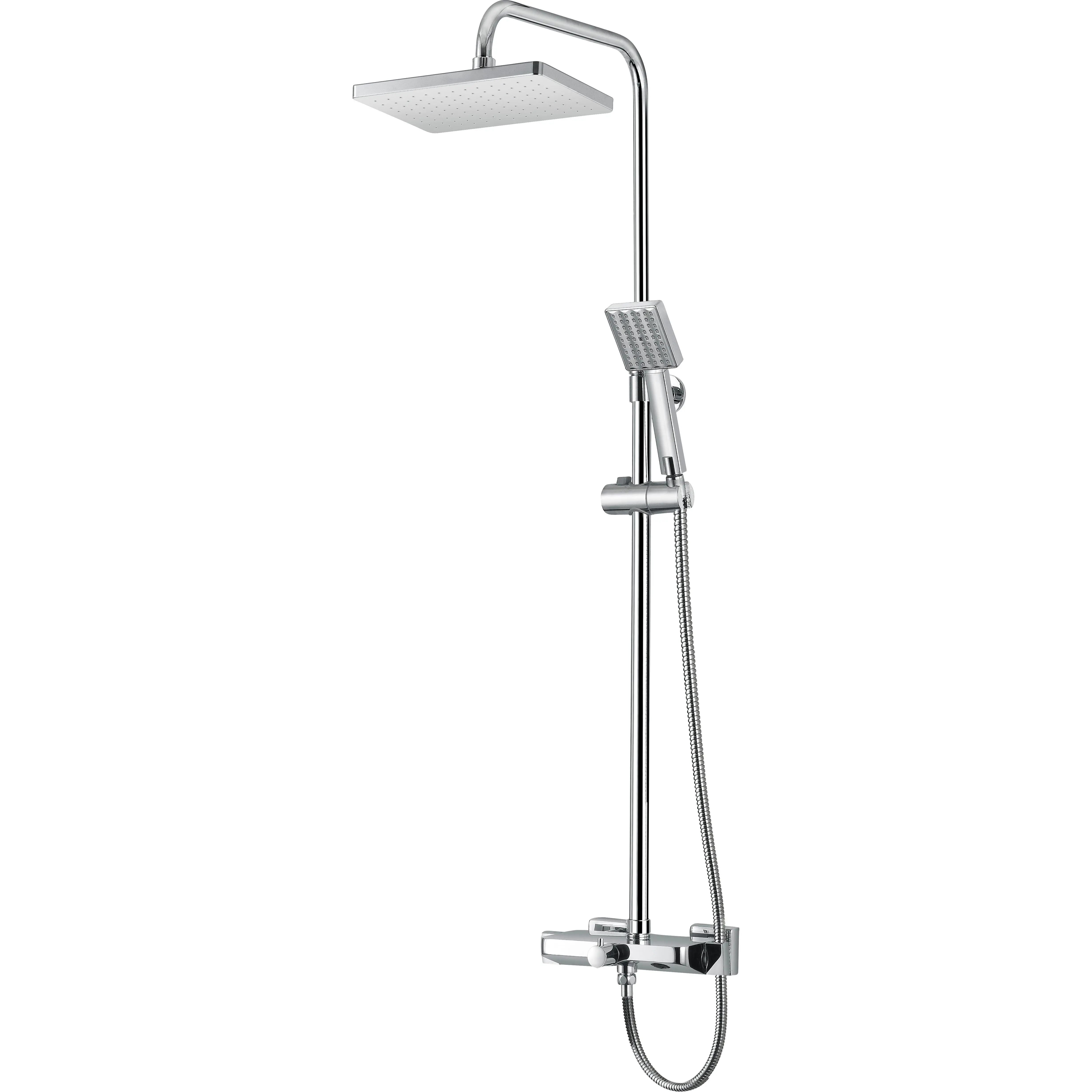 DAX Brushed Stainless Steel Shower Column Flow Rate Control Thermostatic Mixer Hand Shower (DAX-047)
