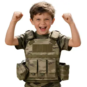 Little Warrior Kids Tactical Vest Lightweight Durable Camouflage Multi-Pocket Adjustable Fit Scout Outdoor Adventure Airsoft Roleplay Combat Gear Gift for Boys Girls Ages 6-12