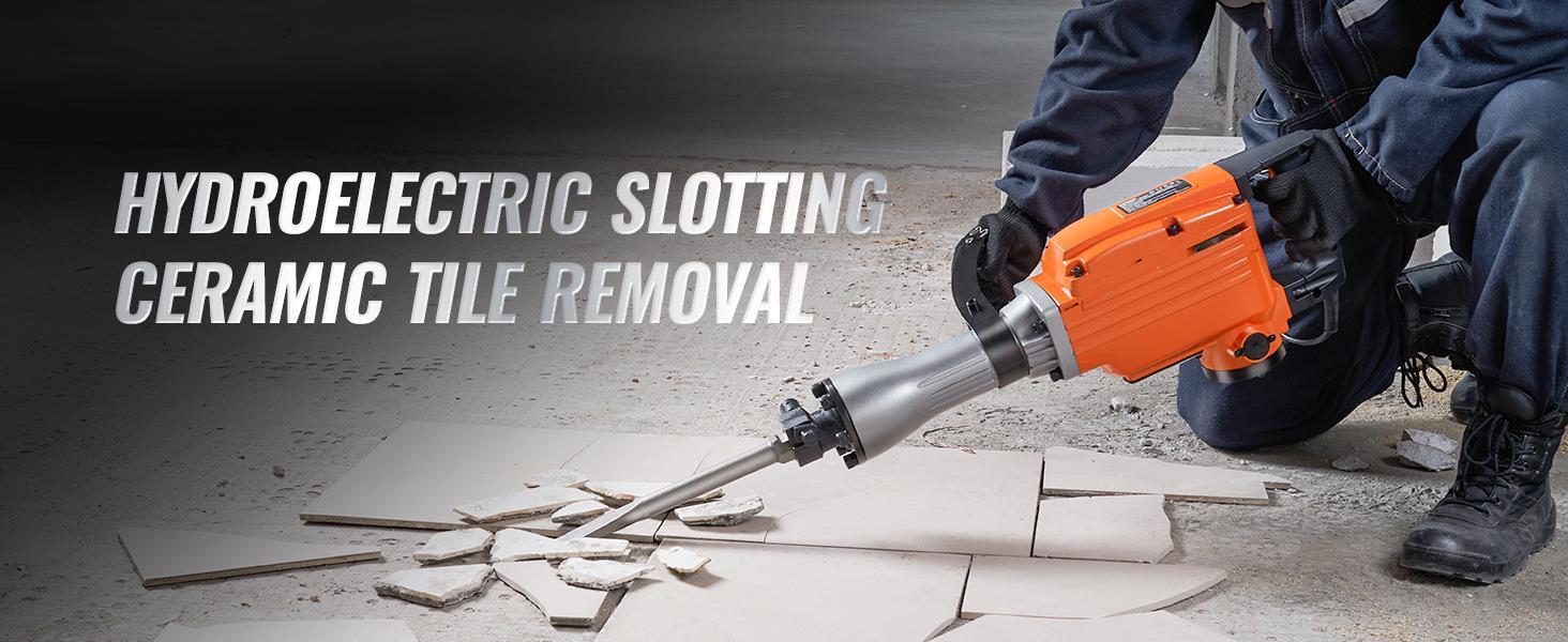 【Backtoschool】VEVOR Demolition Jack Hammer with 2/4/6 Chisel Bit,  360°C Swiveling Front Handle, Electric Hammer & Gloves for Concrete Breaking VEVOR Super Brand Day