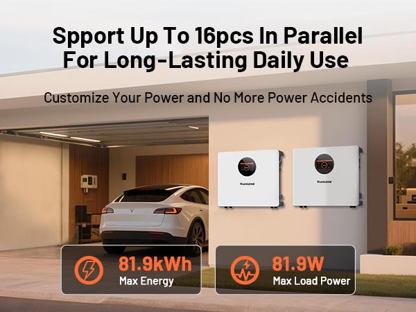 【Flash sale】Humsienk 48V 100Ah Wall-mounted LiFePO4 Bluetooth Battery, Built in 100A BMS & LCD Touchscreen(Indicator), Grade A Cells & 6000+ Deep Cycles for Off-Grid, Solar System, Home Backup