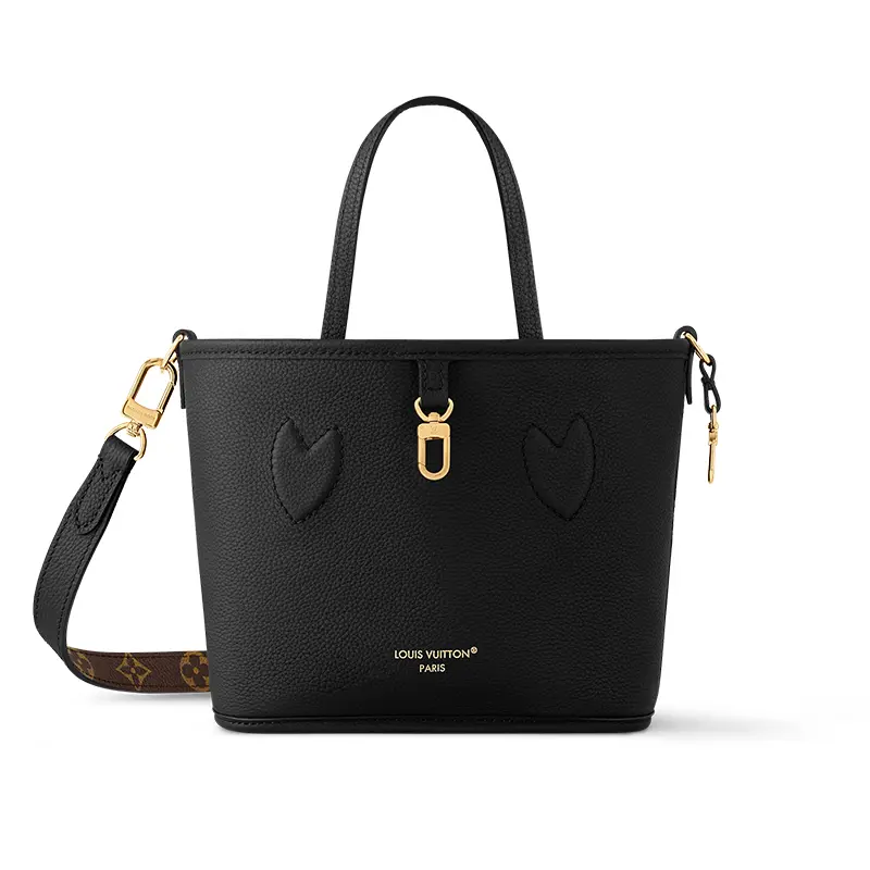 Louis Vuitton Neverfull Inside Out BB Convertible Leather Tote Bag for Women in Black