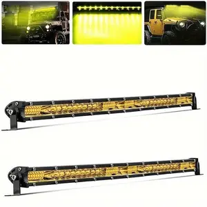 20 Inch 156W Amber LED Light Bar, Spot Flood Combo Beam LED Drivin Lamp, Off Road Lights LED Work Light for Outdoor
