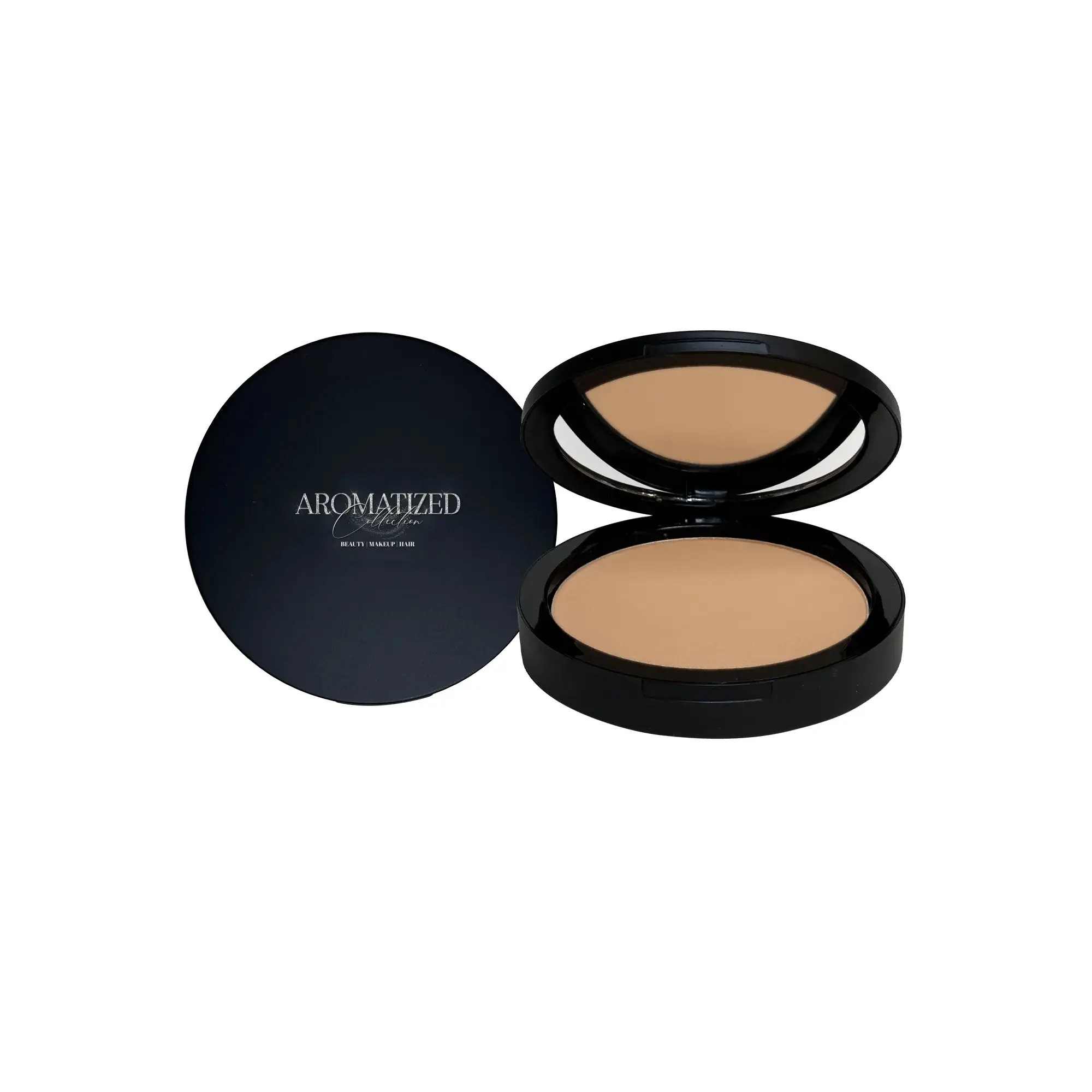 Aromatized Collection Dual Blend Powder Foundation - Birch, Adjustable Coverage, Matte Finish, Suitable for All Skin Types, 0.56 oz, Made in North America
