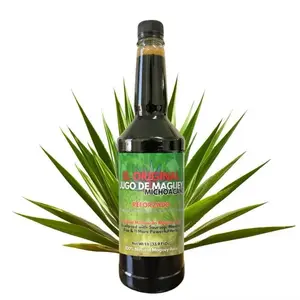 Maguey Juice - Jugo De Maguey Reforzado con Guanabana, Moronel, Cancerina, Aloe - Michoacano Tarasco de 1 litro (33.3Fl Oz) Asado (Reinforced) Natural Traditional