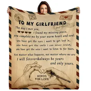 Gifts for Girlfriend to My Girlfriend Blanket Romantic Gifts for Her I Love You Throw Blankets Birthday Anniversary Blankets for Bed Sofa