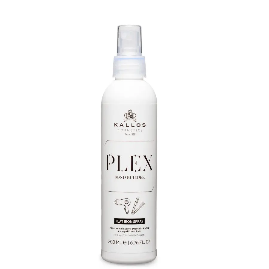 Heat Protectant Spray with Bond Repair - Kallos Plex - For Flat Iron Blow Dry Curling - No Residue - Professional