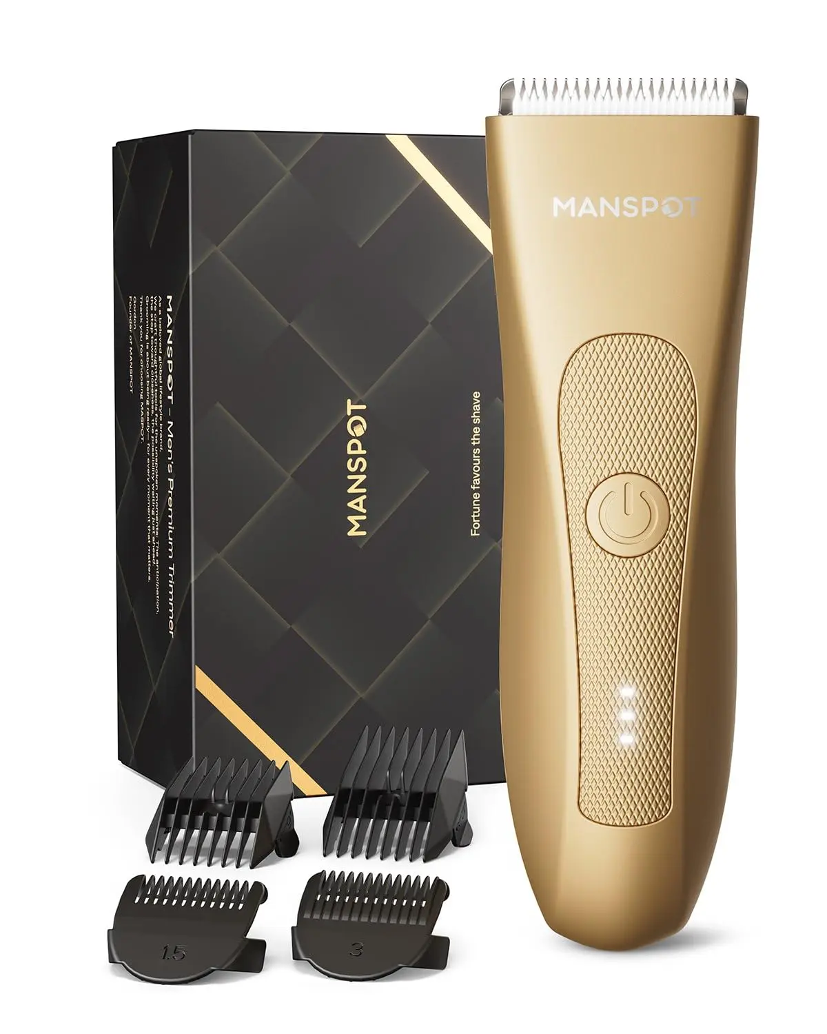 MANSPOT Manscape Hair Finishing Trimmer for Men, Men's Shaverand Razor (Gold) Valentine's Day Gifts for Him Perfect for Husband Boyfriend, Birthday Gifts for Friends Dad and All Men