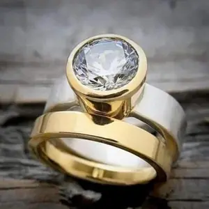 Two-Tone Eternity Stacking Ring – Brilliant Sparkle & Versatile Luxury for Everyday Elegance