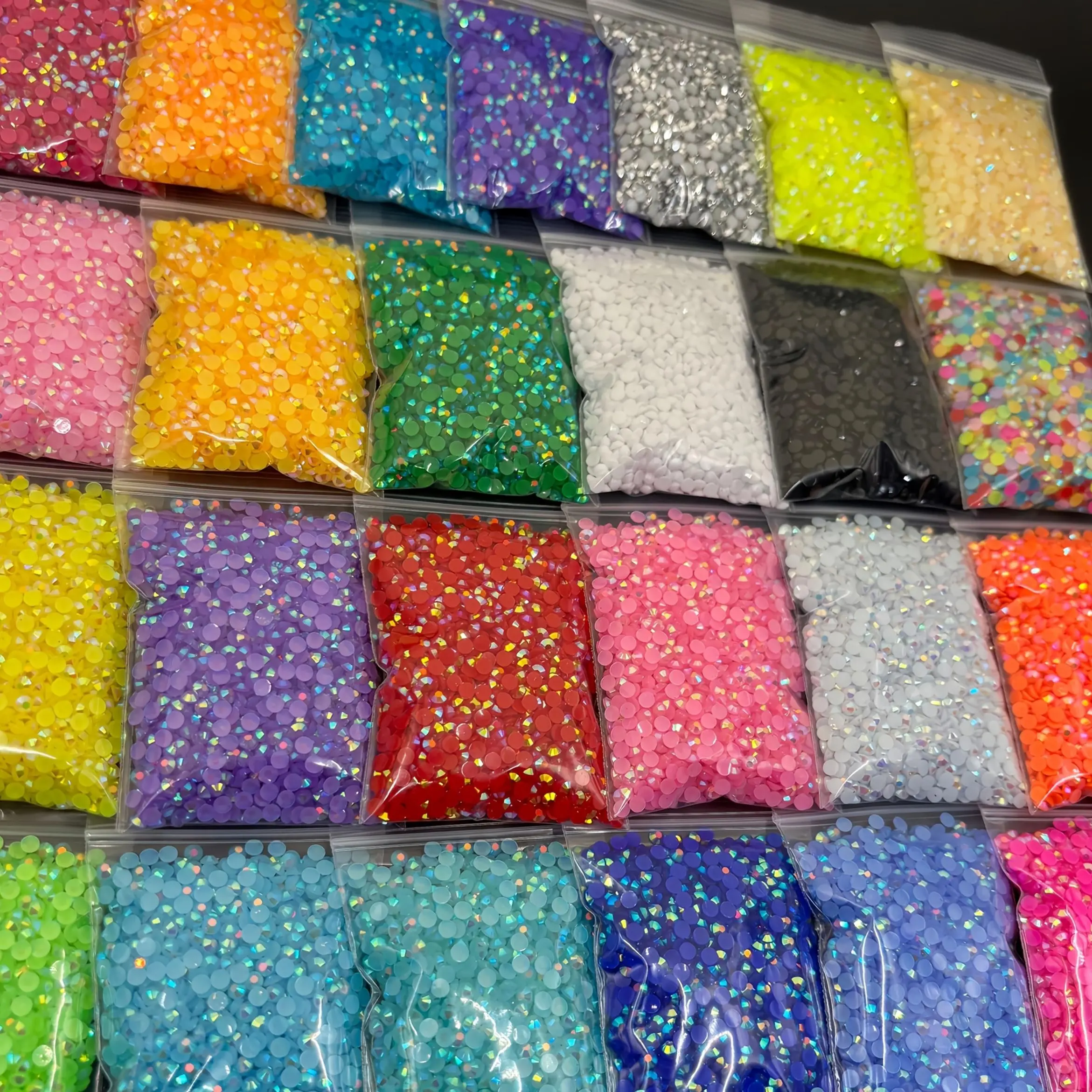 125g 3mm Resin Flatback Rhinestones AB Jelly Rhinestones for DIY Craft Cup Decoration no box