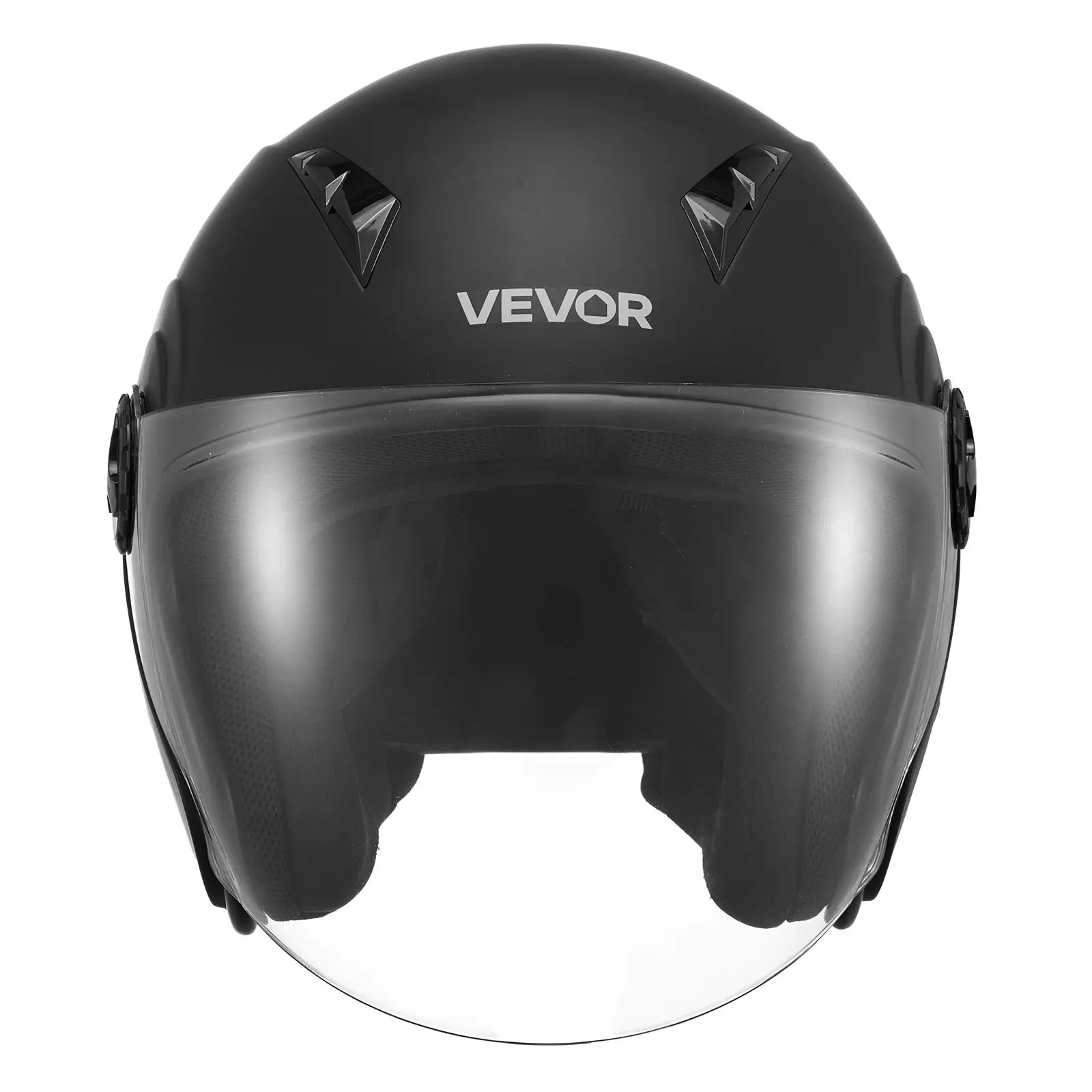 VEVOR Motorcycle Helmet, 3/4 Open Face, Adult Motocross Dirt Bike Helmet with Clear Visor, Comfortable Motorbike Racing Street with Detachable Liner for Men & Women, DOT Approved, (Matte Black, M)Summervibes