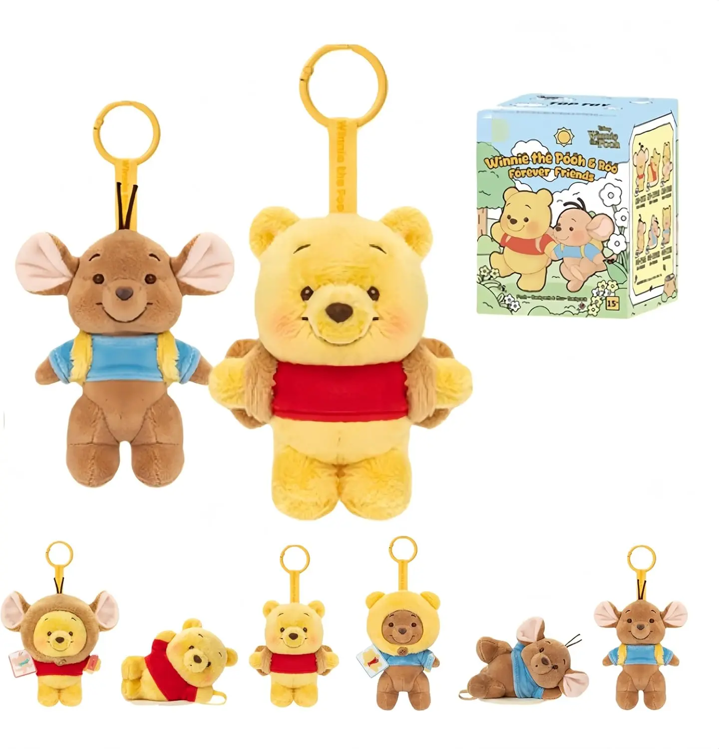MINISO Disney Winnie The Pooh & Roo Good Friends Series 11cm (4inches) Collectible Blind Pack Charm, 1 Random Mystery Pack Soft Huggable Pendant - For Bedside Tables, Holiday Gifts [Toys & Hobbies Stress Relief Classic Novelty Toy]