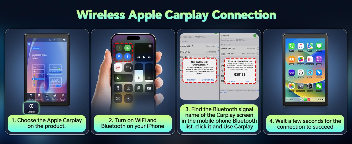 【SpringGlowUp】LAMTTO 8-Inch CarPlay Screen for Vehicles — Suction Cup Mount and Magnetic Holder Install on the Air Vent Without Blocking the Driving View. Portrait Mode for Shorts Viewing and Landscape Mode for Movie Playback