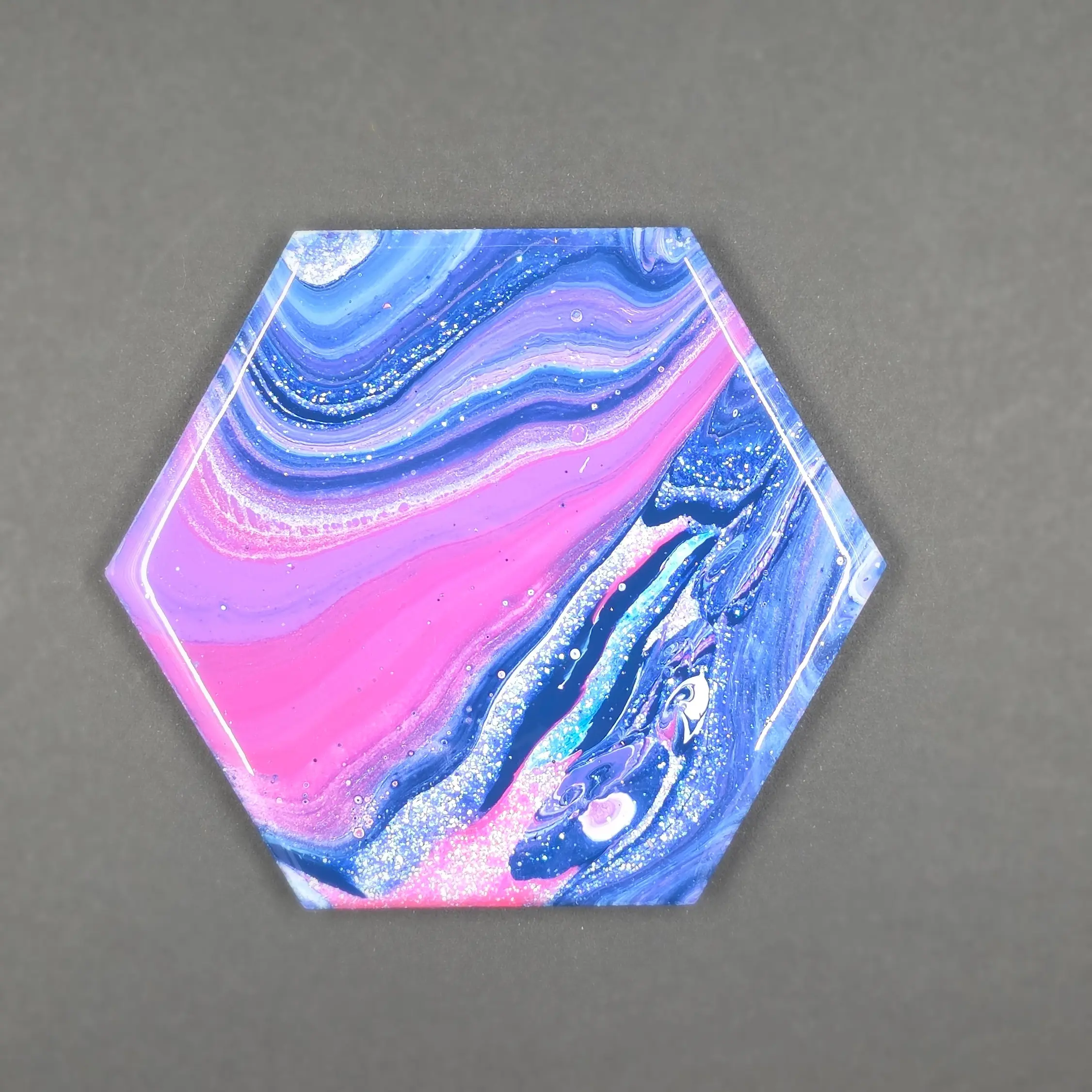 NEW! 4-Inch Hand-Painted Hexagon Ceramic Drink Coasters, Stylish Decorative Kitchen Tableware, Kitchen Coasters