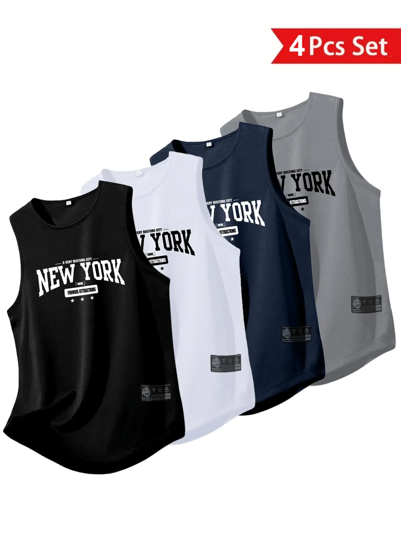 4-Pack Quick-Dry Breathable Sports Workout Tank Tops, Sleeveless Training Gear, Comfortable Skin-Friendly, Ideal for Gym, Running, Home, Outdoor, Casual Wear, Activewear Tank Top