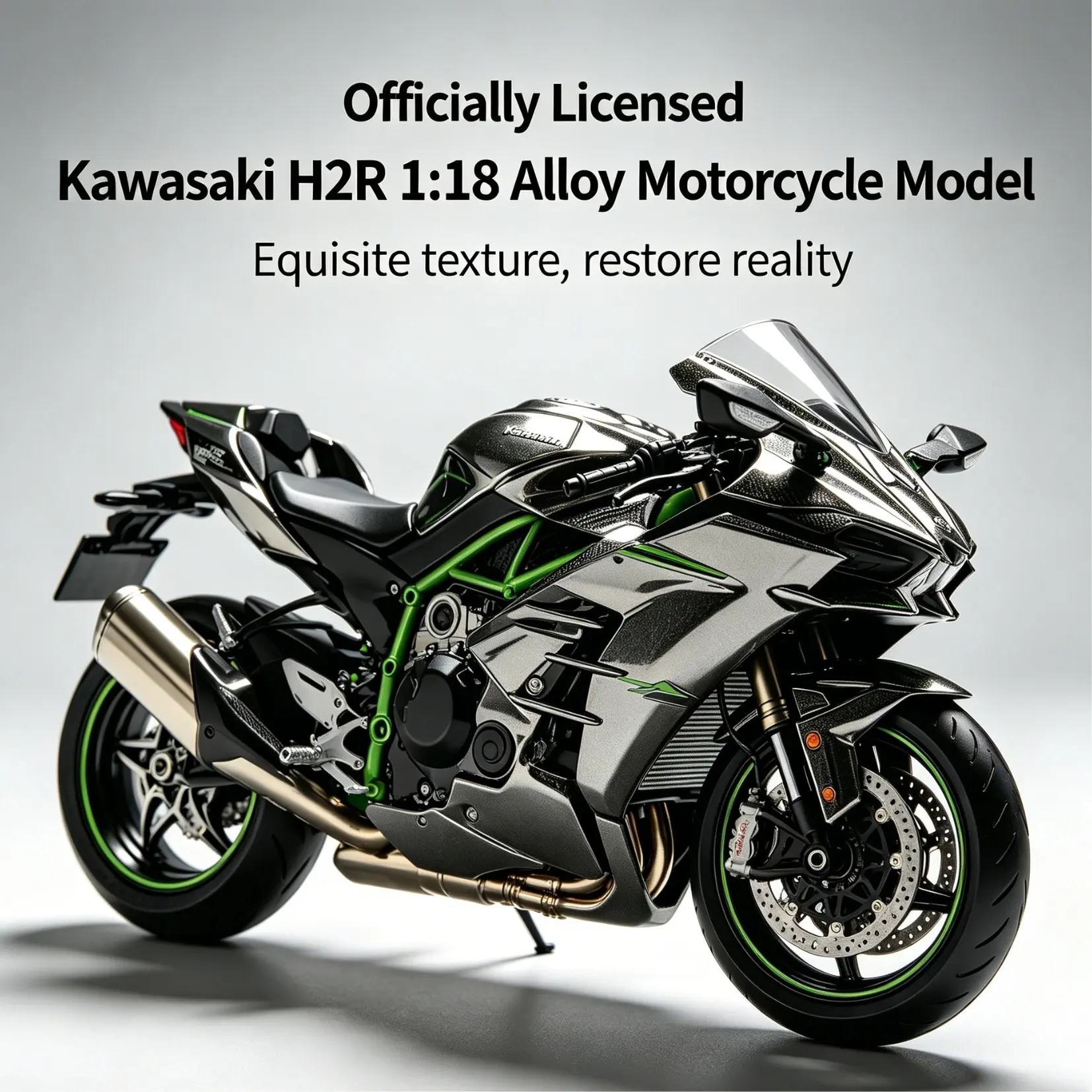 Kawasaki H2r Alloy Model, 1:18 Scale, Authentic License, Restore, Reality, Texture, Motorcycle Motorbikes Collectible, Birthday Gift, Desk Decor, Stress Relief Toy