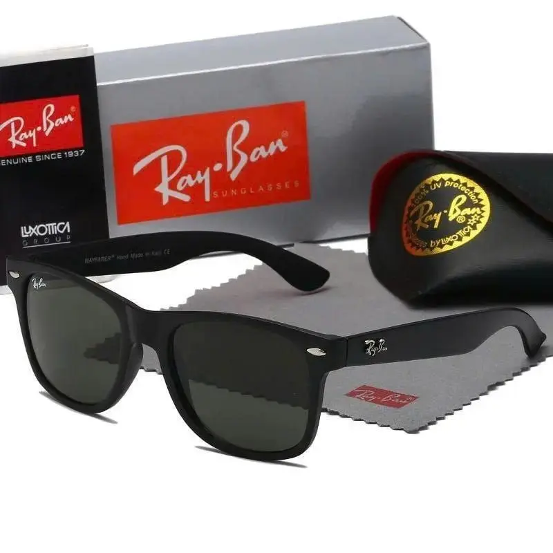 [Buy 2 Get 1 Free] Ray-Ban Black Frame Eyewear Classic Square Design Sun Protection Glasses for Men Women