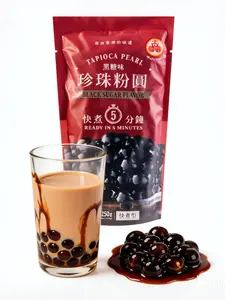 Black Sugar Flavor Boba Tapioca Pearls, Black Sugar Flavor, WuFuYuan Black Tapioca Pearls For Boba Tea, Ready In 5 Minutes 8.8oz(1/2/3/4Packs)